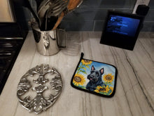 Load image into Gallery viewer, Scottish Terrier in Sunflowers Pot Holders - Set of 2 Decorative Kitchen Helpers | Made in the USA