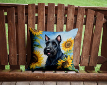Load image into Gallery viewer, Scottish Terrier in Sunflowers Throw Pillow - 14x14 Decorative Pillow – Art for Your Home &amp; Patio