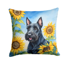 Load image into Gallery viewer, Scottish Terrier in Sunflowers Throw Pillow - 14x14 Decorative Pillow – Art for Your Home &amp; Patio
