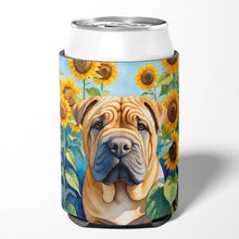 Load image into Gallery viewer, Shar Pei in Sunflowers Can or Bottle Hugger