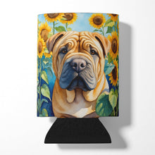 Load image into Gallery viewer, Shar Pei in Sunflowers Can or Bottle Hugger