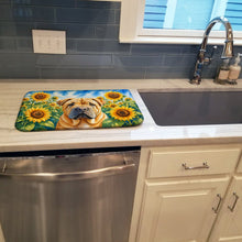 Load image into Gallery viewer, Shar Pei in Sunflowers Dish Drying Mat Absorbent Dish Drying Mat Pad for Kitchen Counter Dish Drainer Mat for Countertop, 14 x 21", Multicolor