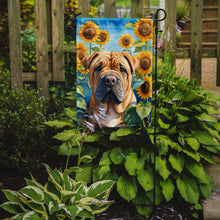 Load image into Gallery viewer, Shar Pei in Sunflowers Garden Flag – Bright Dog-Themed Yard Decor