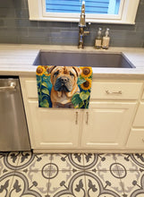 Load image into Gallery viewer, Shar Pei in Sunflowers Kitchen Towel