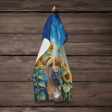 Load image into Gallery viewer, Shar Pei in Sunflowers Kitchen Towel