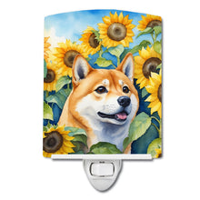 Load image into Gallery viewer, Shiba Inu in Sunflowers Ceramic Night Light