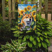 Load image into Gallery viewer, Shiba Inu in Sunflowers Garden Flag – Bright Dog-Themed Yard Decor