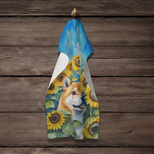 Load image into Gallery viewer, Shiba Inu in Sunflowers Kitchen Towel