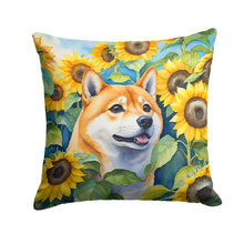 Load image into Gallery viewer, Shiba Inu in Sunflowers Throw Pillow - 14x14 Decorative Pillow – Art for Your Home &amp; Patio