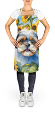Load image into Gallery viewer, Shih Tzu in Sunflowers Apron – Artist-Designed Kitchen, BBQ &amp; Craft Apron