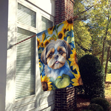 Load image into Gallery viewer, Shih Tzu in Sunflowers House Flag
