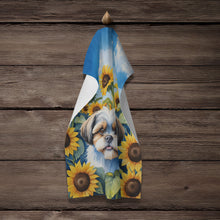 Load image into Gallery viewer, Shih Tzu in Sunflowers Kitchen Towel