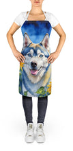 Load image into Gallery viewer, Siberian Husky in Sunflowers Apron – Artist-Designed Kitchen, BBQ &amp; Craft Apron