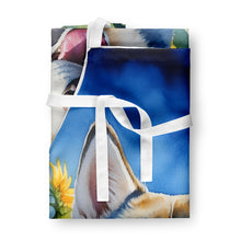 Load image into Gallery viewer, Siberian Husky in Sunflowers Apron – Artist-Designed Kitchen, BBQ &amp; Craft Apron