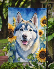 Load image into Gallery viewer, Siberian Husky in Sunflowers Garden Flag – Bright Dog-Themed Yard Decor