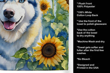 Load image into Gallery viewer, Siberian Husky in Sunflowers Kitchen Towel