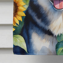 Load image into Gallery viewer, Siberian Husky in Sunflowers House Flag