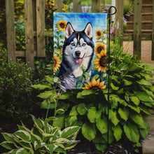 Load image into Gallery viewer, Siberian Husky in Sunflowers Garden Flag – Bright Dog-Themed Yard Decor