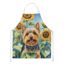 Load image into Gallery viewer, Silky Terrier in Sunflowers Apron – Artist-Designed Kitchen, BBQ &amp; Craft Apron