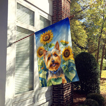 Load image into Gallery viewer, Silky Terrier in Sunflowers House Flag
