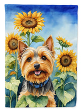 Load image into Gallery viewer, Silky Terrier in Sunflowers House Flag
