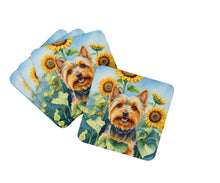 Load image into Gallery viewer, Silky Terrier in Sunflowers Coasters - Set of 4 Lightweight Foam, Absorbent Drink Coasters