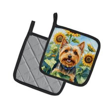 Load image into Gallery viewer, Silky Terrier in Sunflowers Pot Holders - Set of 2 Decorative Kitchen Helpers | Made in the USA