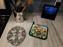 Load image into Gallery viewer, Silky Terrier in Sunflowers Pot Holders - Set of 2 Decorative Kitchen Helpers | Made in the USA