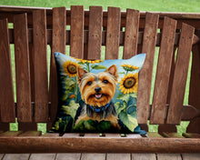 Load image into Gallery viewer, Silky Terrier in Sunflowers Throw Pillow - 14x14 Decorative Pillow – Art for Your Home &amp; Patio