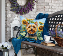 Load image into Gallery viewer, Silky Terrier in Sunflowers Throw Pillow