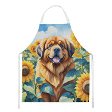 Load image into Gallery viewer, Tibetan Mastiff in Sunflowers Apron – Artist-Designed Kitchen, BBQ &amp; Craft Apron