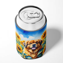 Load image into Gallery viewer, Tibetan Mastiff in Sunflowers Can or Bottle Hugger