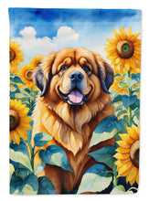 Load image into Gallery viewer, Tibetan Mastiff in Sunflowers House Flag