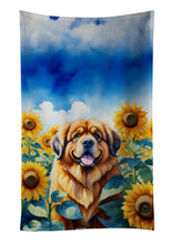 Load image into Gallery viewer, Tibetan Mastiff in Sunflowers Kitchen Towel