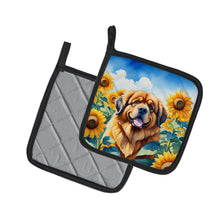 Load image into Gallery viewer, Tibetan Mastiff in Sunflowers Pot Holders - Set of 2 Decorative Kitchen Helpers | Made in the USA