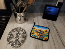 Load image into Gallery viewer, Tibetan Mastiff in Sunflowers Pot Holders - Set of 2 Decorative Kitchen Helpers | Made in the USA