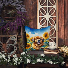 Load image into Gallery viewer, Tibetan Mastiff in Sunflowers Throw Pillow - 14x14 Decorative Pillow – Art for Your Home &amp; Patio