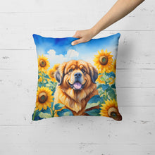 Load image into Gallery viewer, Tibetan Mastiff in Sunflowers Throw Pillow
