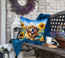 Load image into Gallery viewer, Tibetan Mastiff in Sunflowers Throw Pillow