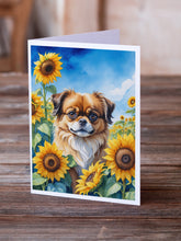 Load image into Gallery viewer, Tibetan Spaniel in Sunflowers Greeting Cards - Blank Note Cards – 8-Pack of Artist-Designed Cards with Envelopes