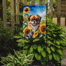 Load image into Gallery viewer, Tibetan Spaniel in Sunflowers Garden Flag – Bright Dog-Themed Yard Decor