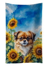 Load image into Gallery viewer, Tibetan Spaniel in Sunflowers Kitchen Towel