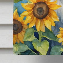Load image into Gallery viewer, Tibetan Terrier in Sunflowers House Flag