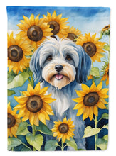 Load image into Gallery viewer, Tibetan Terrier in Sunflowers Garden Flag – Bright Dog-Themed Yard Decor