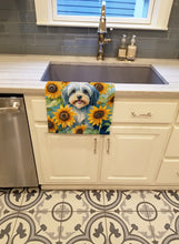 Load image into Gallery viewer, Tibetan Terrier in Sunflowers Kitchen Towel