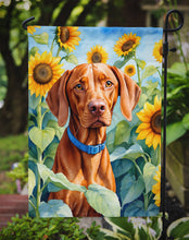 Load image into Gallery viewer, Vizsla in Sunflowers Garden Flag – Bright Dog-Themed Yard Decor