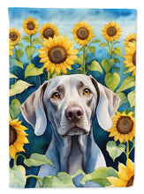 Load image into Gallery viewer, Weimaraner in Sunflowers Garden Flag – Bright Dog-Themed Yard Decor