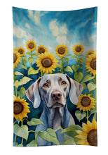 Load image into Gallery viewer, Weimaraner in Sunflowers Kitchen Towel