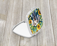 Load image into Gallery viewer, Weimaraner in Sunflowers Compact Mirror – Stylish Purse Mirror with Artistic Covers