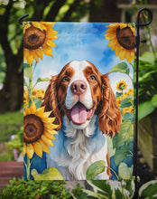 Load image into Gallery viewer, Welsh Springer Spaniel in Sunflowers Garden Flag – Bright Dog-Themed Yard Decor
